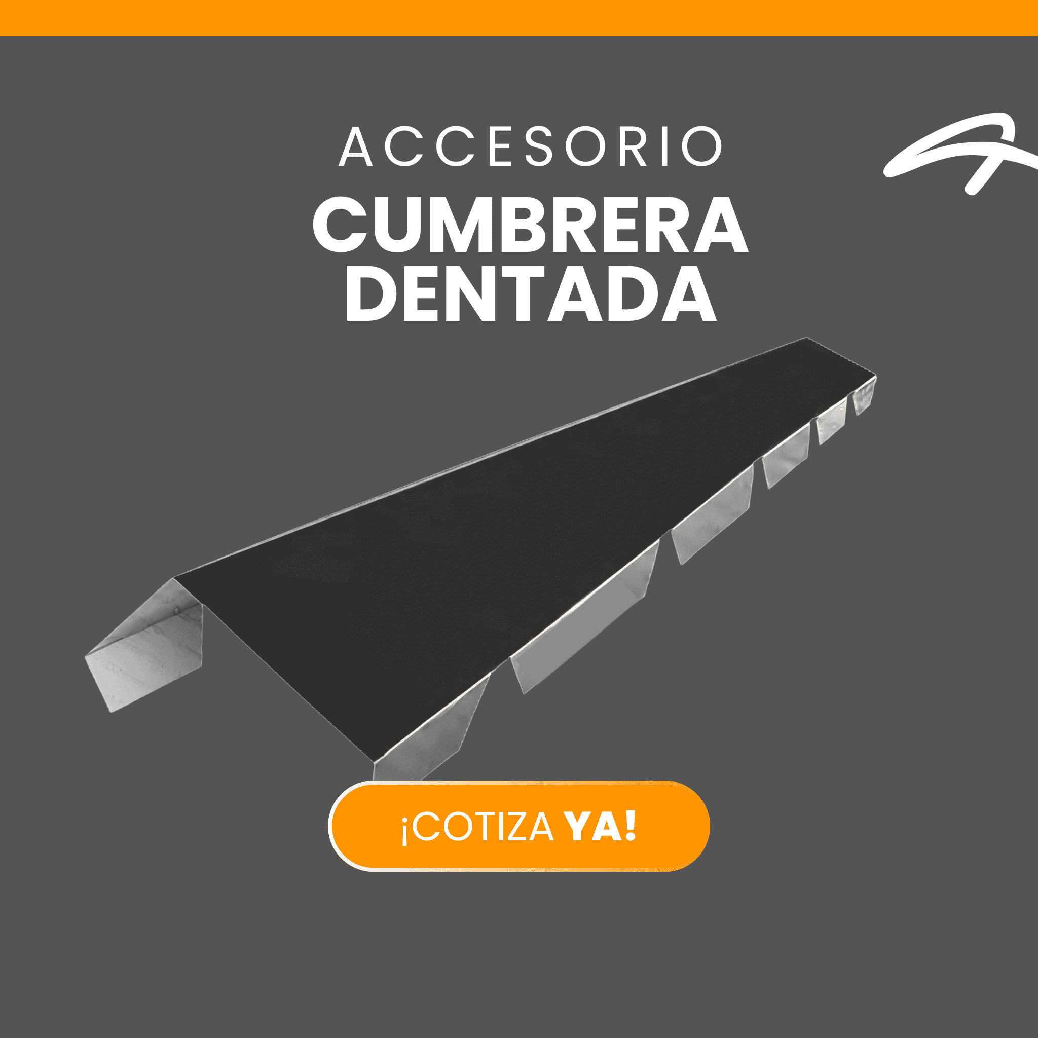 cumbrera dentada de aluzinc - Dakota termopaneles